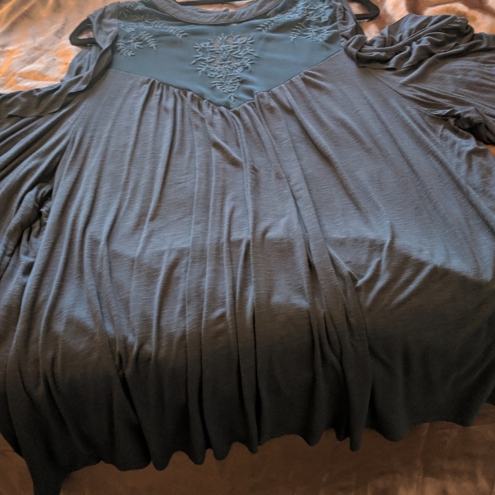 Gray dress up blouse